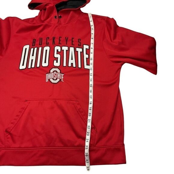 Scarlet & Gray Ohio State Buckeys Hoodie Unisex Size Large Red Football Pullover - Picture 8 of 8